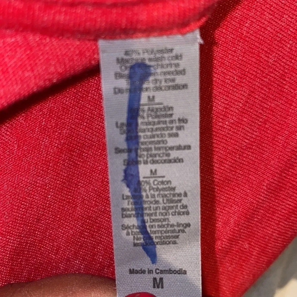 Basic  Red comfy stretchy short sleeve Unisex T-shirt M - Picture 8 of 9